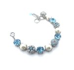 Bracelet By Mariana My Treasures Coll. Timeless Aquamarine and Pearl Swarovski Crystals - Image 3