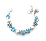 Bracelet By Mariana My Treasures Coll. Timeless Aquamarine and Pearl Swarovski Crystals - Image 2