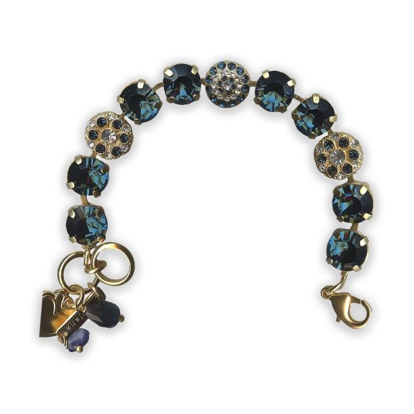 Bracelet By Mariana Woman Elegant Montana Blue and Clear Swarovski Crystals