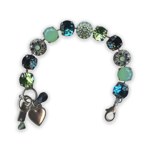 Bracelet by Mariana My Treasures Coll. Timeless Peridot, Montana Blue, & Pacific Opal Swarovski Crystals