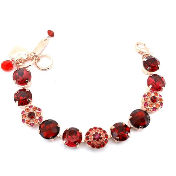 Bracelet By Mariana Woman Glamorous Siam and Fuchsia Swarovski Crystals