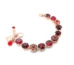 Bracelet By Mariana Woman Glamorous Siam and Fuchsia Swarovski Crystals - Image 2