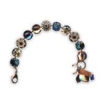 Bracelet by Mariana Spring 2019 Elegant Montana Blue, Lt Peach, & Lt Topaz Swarovski Crystals