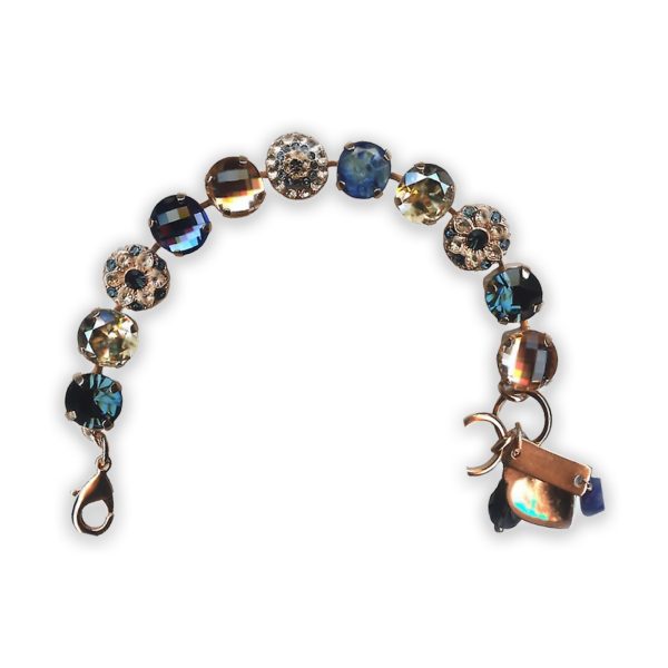 Bracelet by Mariana Spring 2019 Elegant Montana Blue, Lt Peach, & Lt Topaz Swarovski Crystals