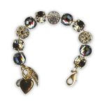 Bracelet by Mariana Martini Coll. Alluring Black Diamond, Greige, & AB Swarovski Crystals - Image 2