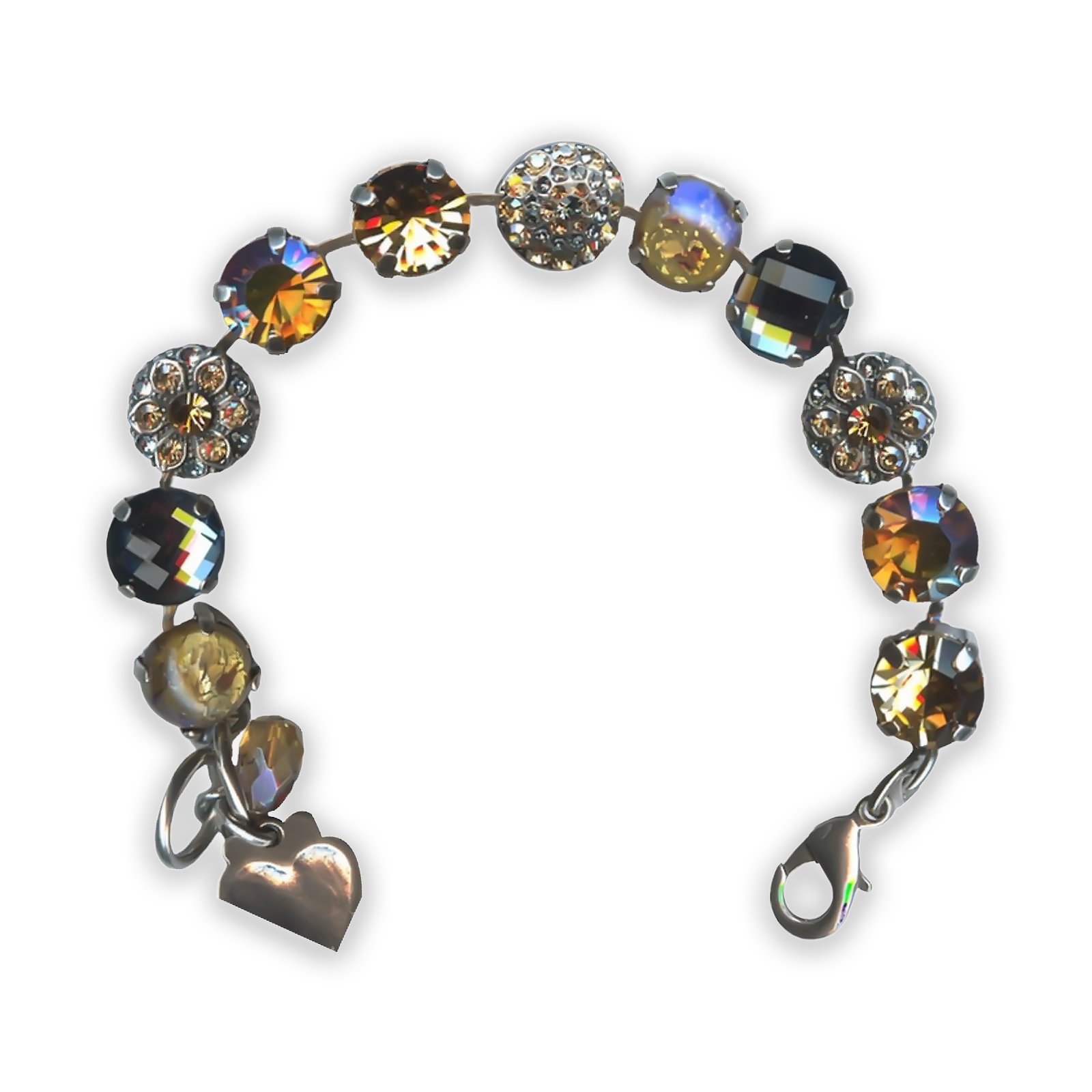 B-4501-1-216-3-SP (1) Bracelet By Mariana Woman Exquisite Amber and Pale Blue Swarovski Crystals - Image 1