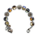 Bracelet By Mariana Woman Exquisite Amber and Pale Blue Swarovski Crystals - Image 2