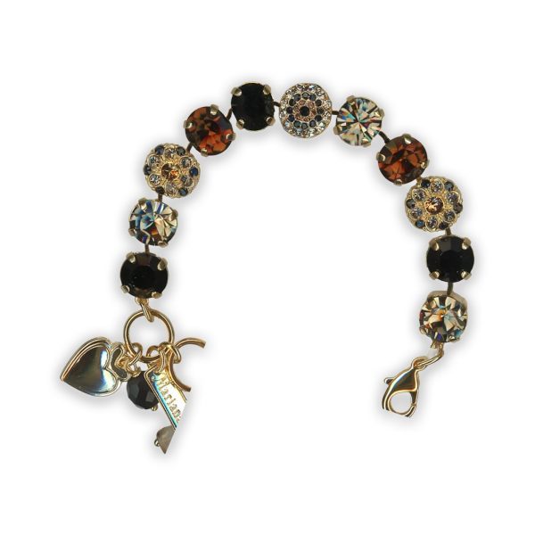 Bracelet by Mariana My Treasures Coll. Elegant Lt Smoked Topaz, Jet, & Moonlight Swarovski Crystals