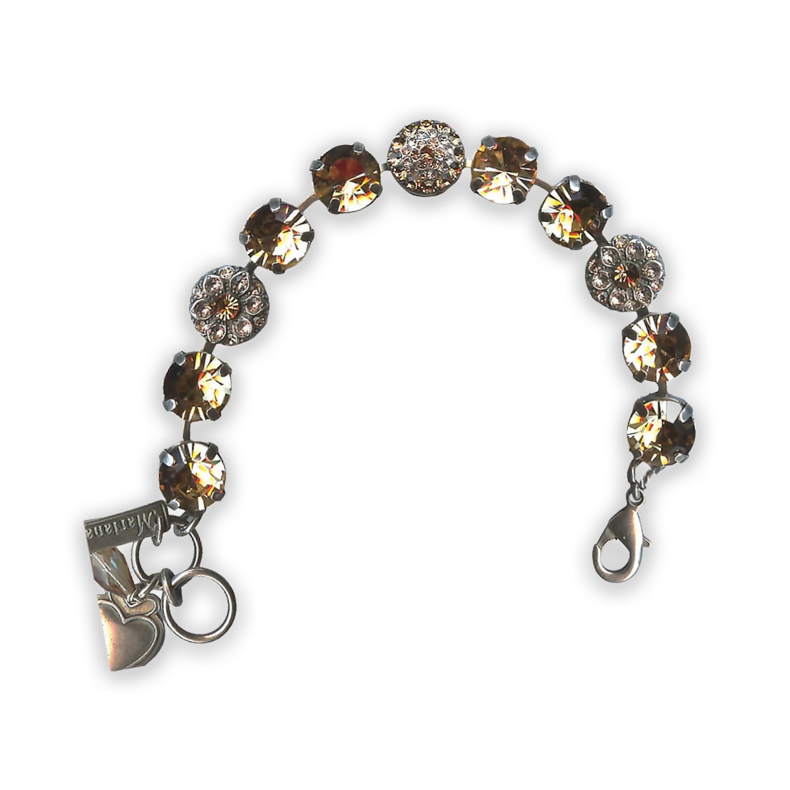 B-4501-1-39132-SP (1) Bracelet by Mariana Jackie Coll. Exquisite Champagne, Lt Topaz, & Silk Swarovski Crystals - Image 1