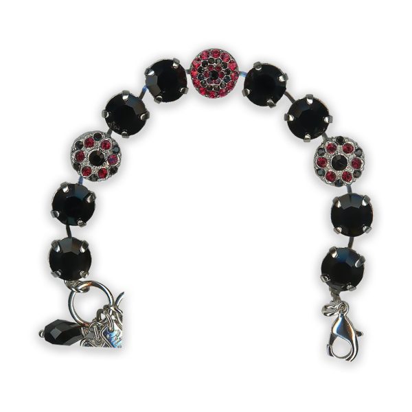Bracelet by Mariana My Treasures Coll. Glamorous Jet Black & Ruby Swarovski Crystals