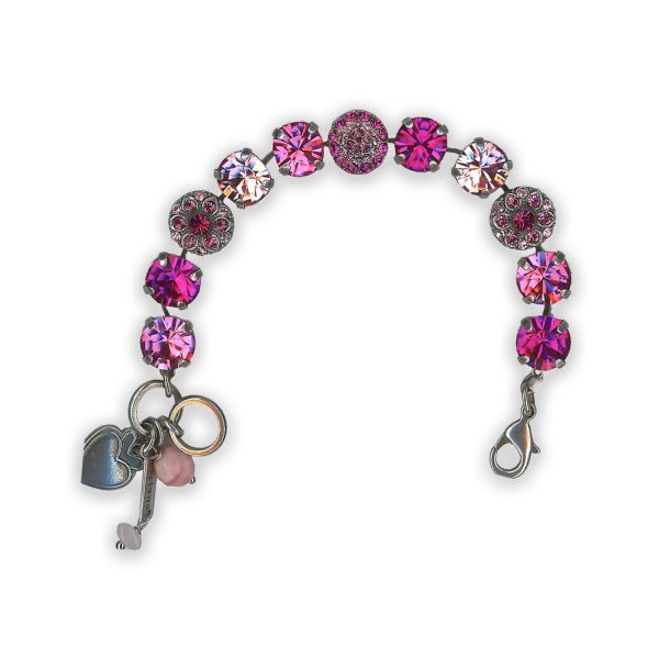 Bracelet by Mariana Saba Coll. Lovely Rose, Fuchsia, & Lt Rose Swarovski Crystals