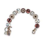 Bracelet By Mariana Woman Elegant Pearl, Burgundy, Topaz and Clear Swarovski Crystals - Image 2