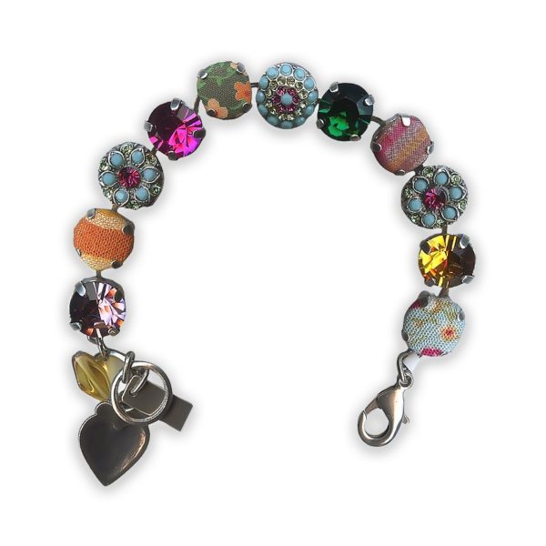 Bracelet by Mariana My Treasures Coll. Floral Turq, Fuchsia, Emerald, Topaz, & Lt Rose Swarovski Crystals
