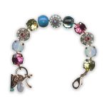 Bracelet by Mariana Margarita Coll. Lovely Turq Mineral, White Opal, Rose, Jonquil, & Aquamarine Swarovski Crystals