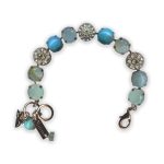 Bracelet by Mariana Mojito Coll. Adorable Turq Mineral, Chrysolite Opal, & Peridot Swarovski Crystals - Image 3