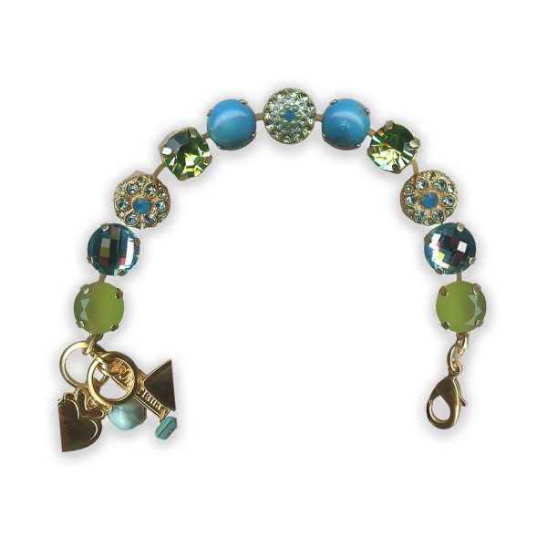 Bracelet By Mariana Woman Aquamarine and Opal Swarovski Crystals