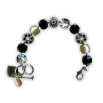 Bracelet by Mariana Peace Coll. Elegant White Shell Mineral, Cream Pearl, Jet, & Vitral Light Swarovski Crystals - Image 3