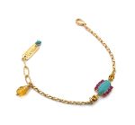 Bracelet By Mariana Woman Adorable Turquoise, Fuchsia and Topaz Swarovski Crystals - Image 3
