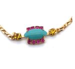 Bracelet By Mariana Woman Adorable Turquoise, Fuchsia and Topaz Swarovski Crystals - Image 2
