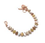 Bracelet by Mariana My Treasures Coll. Fab Marquise-Cut White Howlite, Riverstone, White Shell, & Aventurine Mineral Swarovski Crystals - Image 3