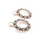 Earrings by Mariana Nightfall Coll. Wreath Encrusted Montana Blue, Black Diamond, & Aquamarine Swarovski Crystals - Image 3
