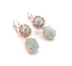 Earrings By Mariana Icons Coll. Jasper Mineral and Turquoise, Topaz Swarovski Crystals - Image 3