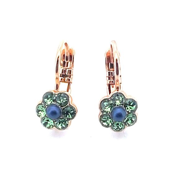Earrings by Mariana Atlantis Under The Sea Coll. Dainty Erinite & Navy Pearl Swarovski Crystals