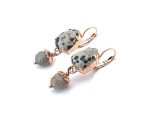 Earrings by Mariana My Treasures Coll. Gorgeous Dalmatian Jasper & Smoky Quartz Mineral Swarovski Crystals - Image 2
