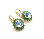 Earrings By Mariana Woman Beautiful Moonlight and Fern Green Swarovski Crystals - Image 3