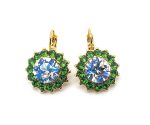 Earrings By Mariana Woman Beautiful Moonlight and Fern Green Swarovski Crystals