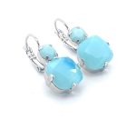 Earrings By Mariana My Treasures Coll. Green Opal and Cushion Aqua Opal Swarovski Crystals - Image 3