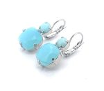 Earrings By Mariana My Treasures Coll. Green Opal and Cushion Aqua Opal Swarovski Crystals