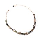 Necklace by Mariana My Treasures Coll. Elegant Snowflakes Obsidian, Dalmatian Jasper, Onyx, Blue Goldstone Mineral, Silver Night, & White Opal Swarovski Crystals - Image 3
