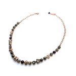 Necklace by Mariana My Treasures Coll. Elegant Snowflakes Obsidian, Dalmatian Jasper, Onyx, Blue Goldstone Mineral, Silver Night, & White Opal Swarovski Crystals - Image 2