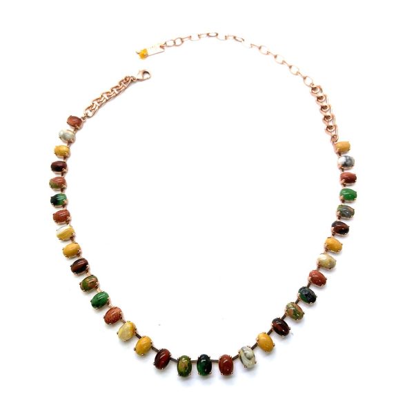 Necklace By Mariana Woman Elegant Yellow Jasper and White Howlite Minerals