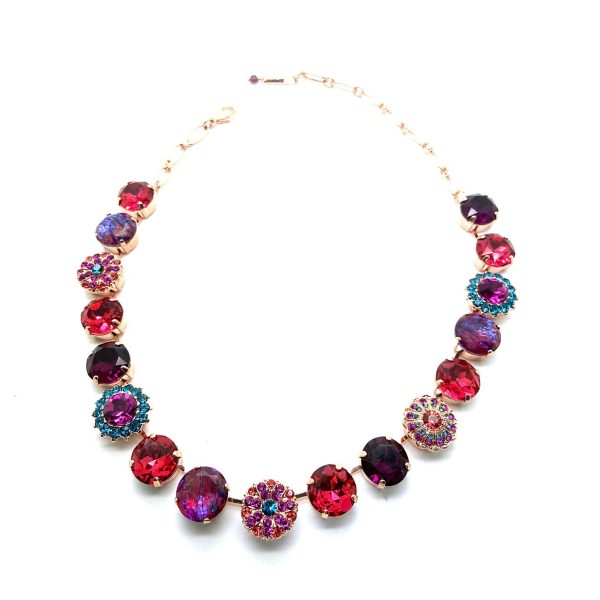 Necklace By Mariana Sorbet Coll. Indian Pink, Rose, & Blue Zircon Swarovski Crystals - RG
