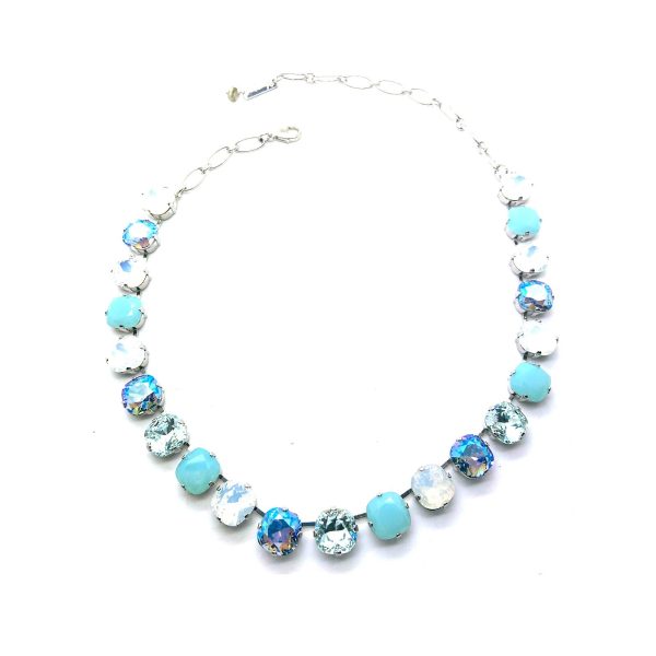 Necklace By Mariana Smoked Grey, White Opal and Pale Blue Swarovski Crystals