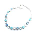 Necklace By Mariana Smoked Grey, White Opal and Pale Blue Swarovski Crystals - Image 3