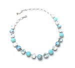 Necklace By Mariana Smoked Grey, White Opal and Pale Blue Swarovski Crystals - Image 2