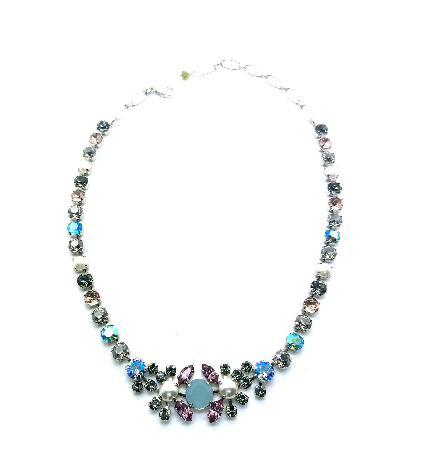 N-3326-2-1147-RO (1) Necklace By Mariana Woman Gorgeous Rose and Smoked Grey Swarovski Crystals - Image 1