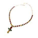 Necklace by Mariana My Treasures Coll. Stunning Jade, Yellow Jasper, Red Goldstone, Riverstone, Rhodonite Mineral Swarovski Crystals - Image 2
