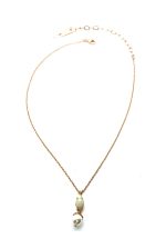 Necklace by Mariana My Treasures Coll. Timeless Pearl & Riverstone Mineral Swarovski Crystals - Image 2