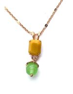 Necklace by Mariana My Treasures Coll. Beautiful Yellow Jasper & Apple Quartz Mineral Swarovski Crystals
