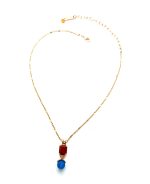 Necklace Pendant By Mariana Woman Glamorous Red Jasper and Blue Quartz Minerals - Image 2