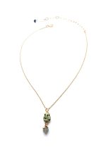 Necklace by Mariana My Treasures Coll. Fab Dalmatian Jasper & Smoky Quartz Mineral Swarovski Crystals - Image 2