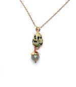Necklace by Mariana My Treasures Coll. Fab Dalmatian Jasper & Smoky Quartz Mineral Swarovski Crystals
