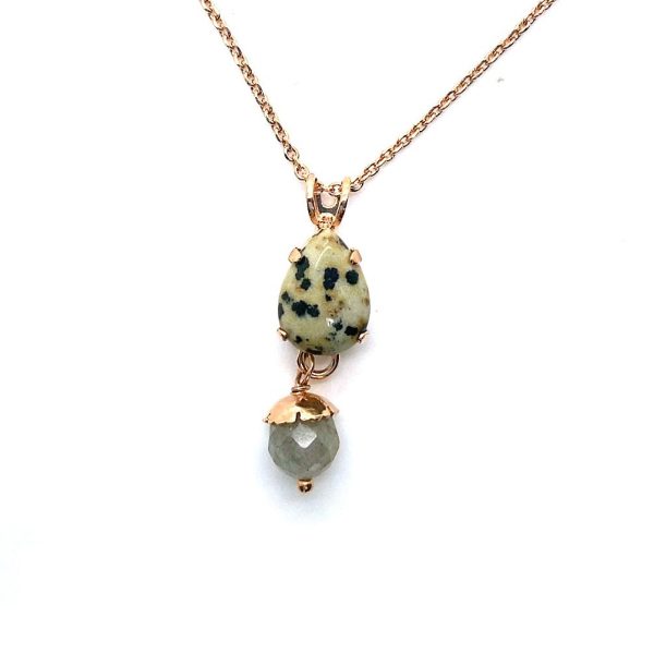 Necklace by Mariana My Treasures Coll. Fab Dalmatian Jasper & Smoky Quartz Mineral Swarovski Crystals