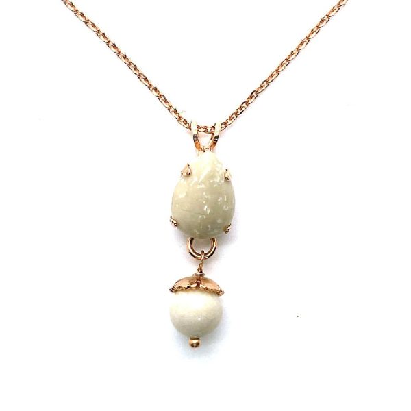 Necklace By Mariana My Treasures Coll. Lovely Riverstone Mineral Swarovski Crystals