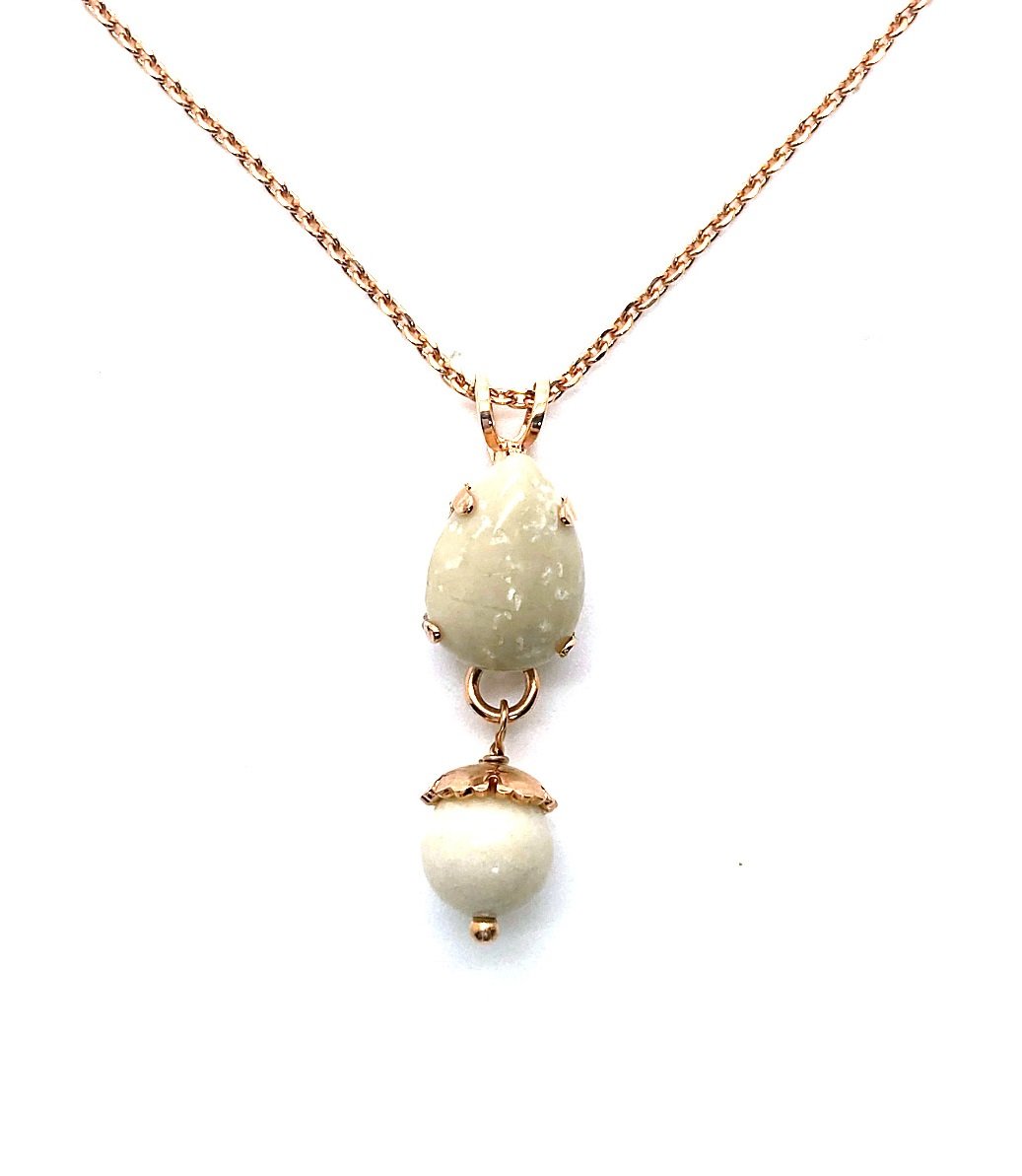 N-5312-2-M3102-RG (2) Necklace By Mariana My Treasures Coll. Lovely Riverstone Mineral Swarovski Crystals - Image 1