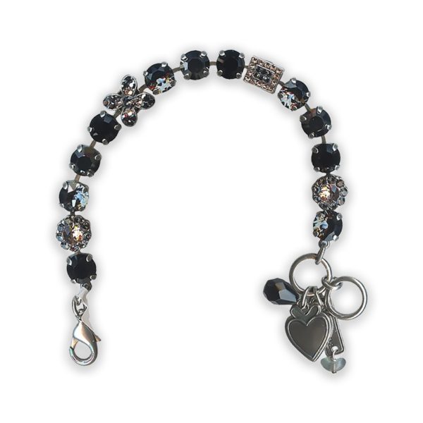 Bracelet by Mariana Songbook Coll. Exquisite Jet and Vintage Rose Swarovski Crystals